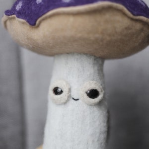 friendly fungi magic mushroom forest woolly critter, whimsical art toy plushie softie MUTA image 2