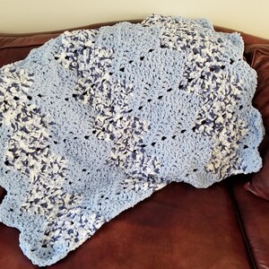 Baby Blanket Crochet Crochet Afghan, Ripple Infant Blanket, Crib Blanket, Baby Bedding, Swaddle Blanket, Baby Shower Gift image 7