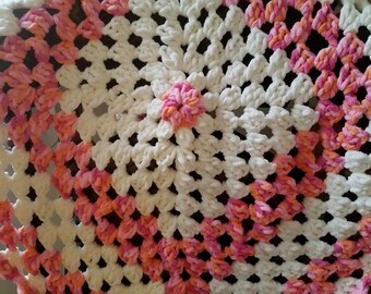 Baby Blanket Pink Crochet - Infant Blanket, Stroller Blanket, Binky Blanket, Baby Girl Blanket, Baby Shower Gift, Crochet Blanket, Baby Girl