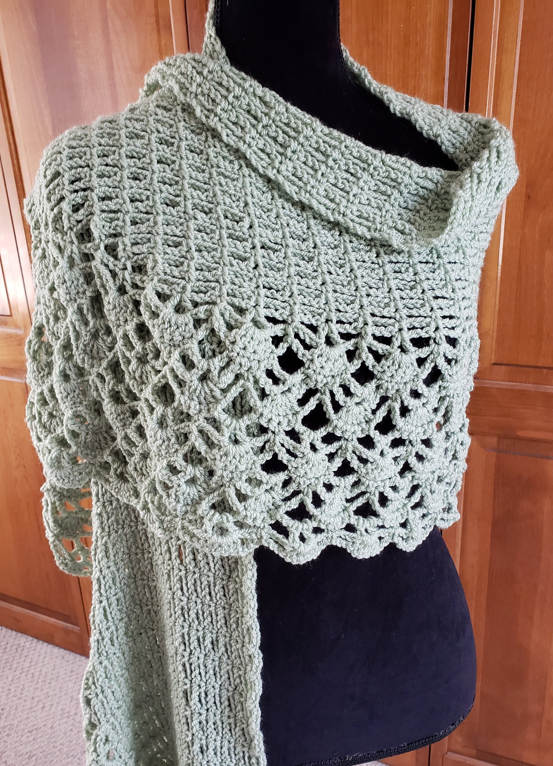 Lacy Shawl Crochet Shawl Summer Shawl Green Shawl - Etsy