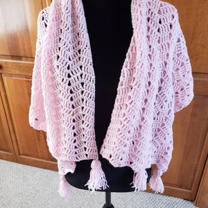 Shawl - Lacy Wrap, Handmade Shawl, Boho wrap, Crochet Shawl, Pink Shawl, Crochet Scarf, Summer Shrug, Summer Shawl, Gift