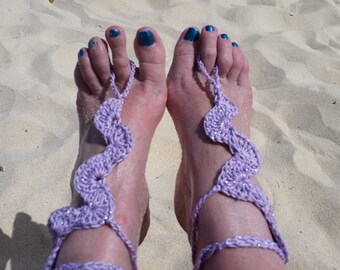 Barefoot sandals - Foot Jewelry, Beach wedding, Lace Barefoot Sandals, Crochet Yoga shoes, For Her, Bridal foot jewelry