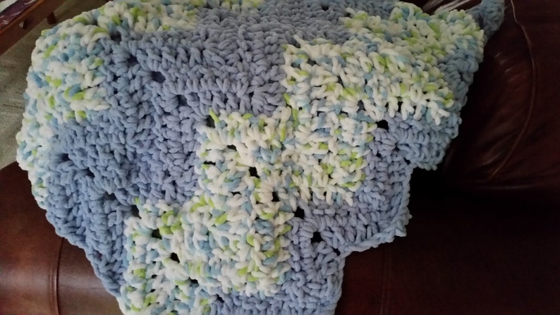 Baby Blanket Crochet Crochet Afghan, Ripple Infant Blanket, Crib Blanket, Baby Bedding, Swaddle Blanket, Baby Shower Gift image 6