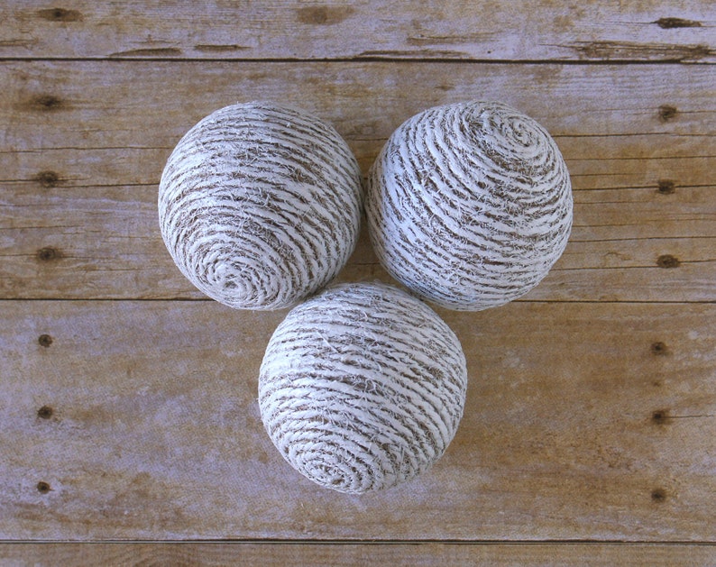 Set Of Three Whitewashed Rope Natural Beach Hand Wrapped Etsy
