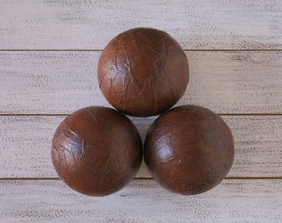 Set Of Three Brown Leather Look Textured Matte Vase Etsy