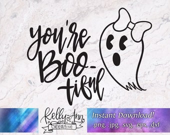 Du bist Boo-tiful Geist Clipart | Halloween SVG, PNG, JPG (Digitaler Download)