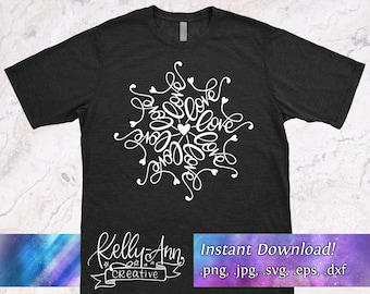 Liebe Mandala SVG | Valentinstag Cut File (Digitaler Download)