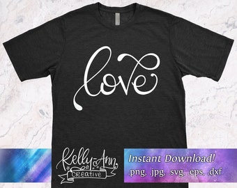 Liebe Handlettering Clipart (svg, png, eps, dxf) (Digital Printable)