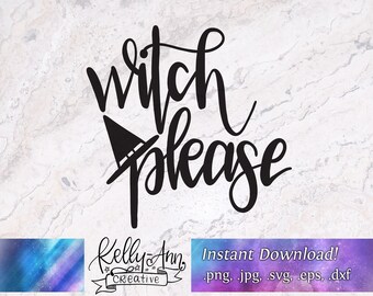 Hexe bitte Halloween Schnittdatei | Handlettering Clipart (Digitaler Download)