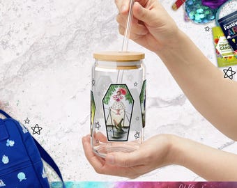 Haunted Mansion Glass Sipper, Spooky Character 16oz Tumbler