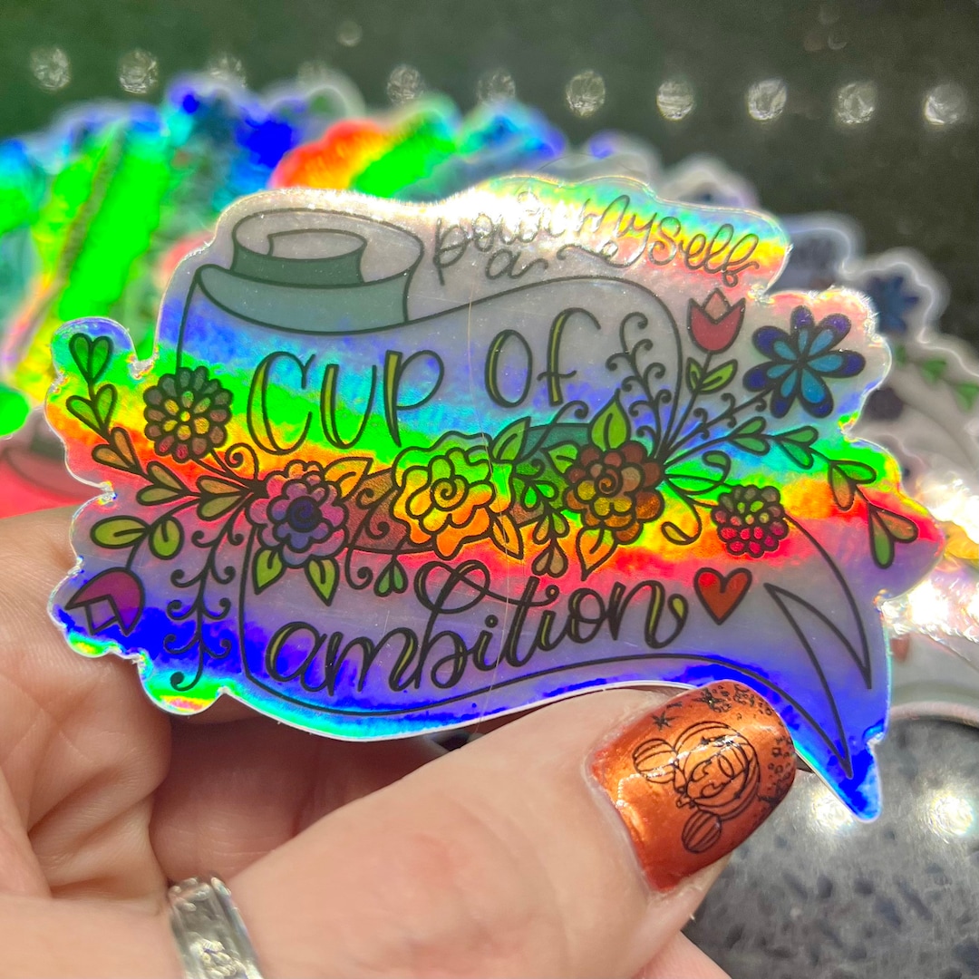 Ambition Sticker Cup of Ambition Holographic Rainbow Vinyl Sticker - Etsy