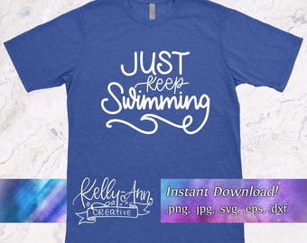 Einfach weiter schwimmen SVG | Handlettering-Schnittdatei (Digitaler Download)