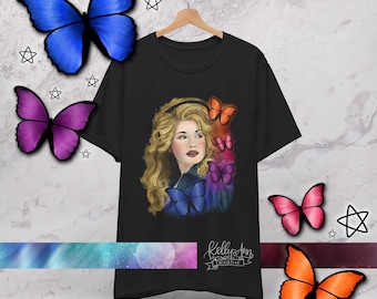 Dolly Parton Tribute Portrait T-Shirt | Bella Canvas shirt | Artist Drawn | No AI | Fan Art Tribute