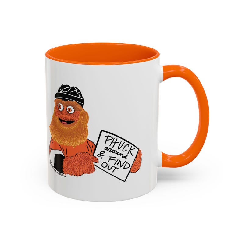 Funny Gritty Coffee Mug, "Phuck Around and Find Out" Gritty – Philly Hockey Fan Gift image 4