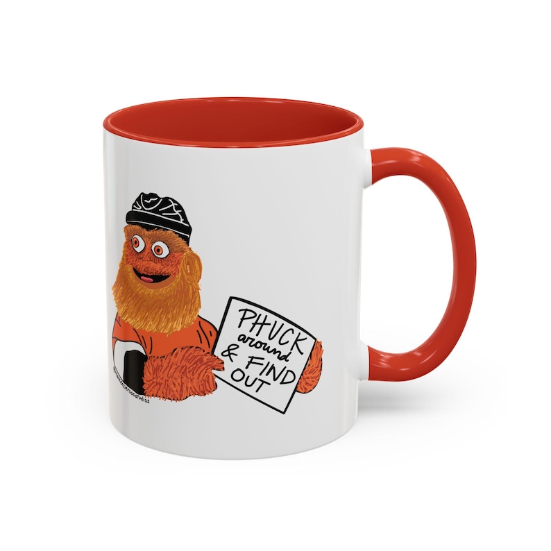 Funny Gritty Coffee Mug, "Phuck Around and Find Out" Gritty – Philly Hockey Fan Gift image 8
