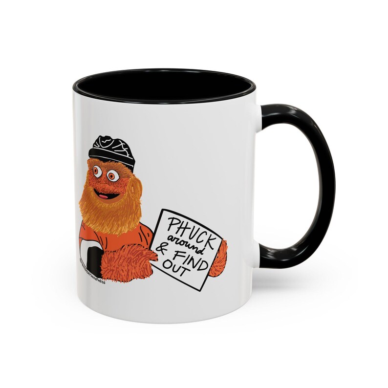 Funny Gritty Coffee Mug, "Phuck Around and Find Out" Gritty – Philly Hockey Fan Gift image 9