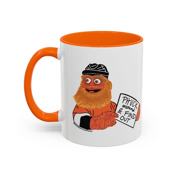 Funny Gritty Coffee Mug, "Phuck Around and Find Out" Gritty – Philly Hockey Fan Gift