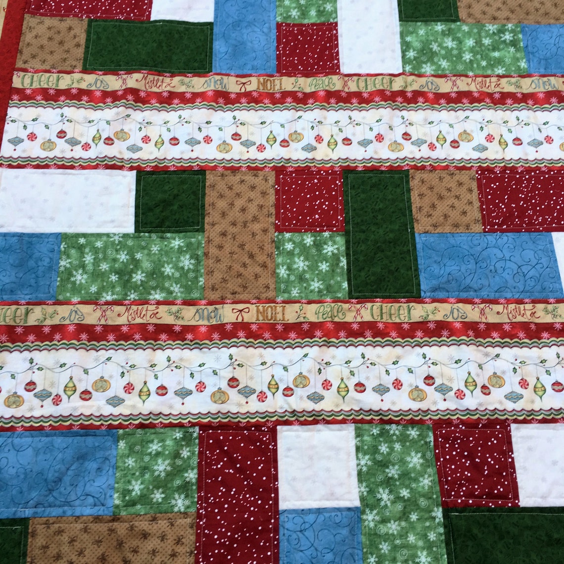 Christmas Lap Quilt Holiday Lap Quilt Winter Lap Quilt XMAS Etsy