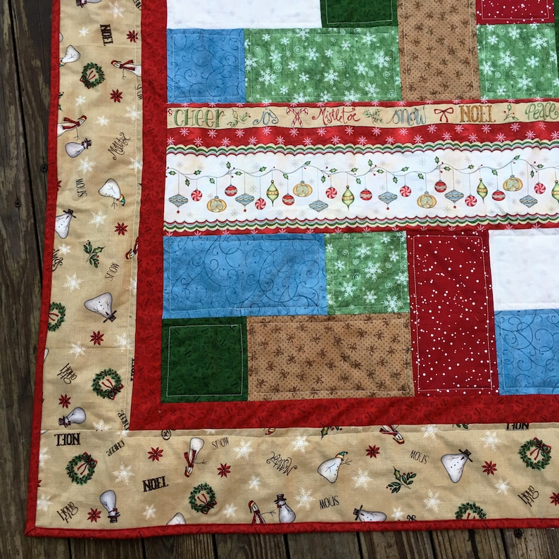 Christmas Lap Quilt Holiday Lap Quilt Winter Lap Quilt XMAS Etsy