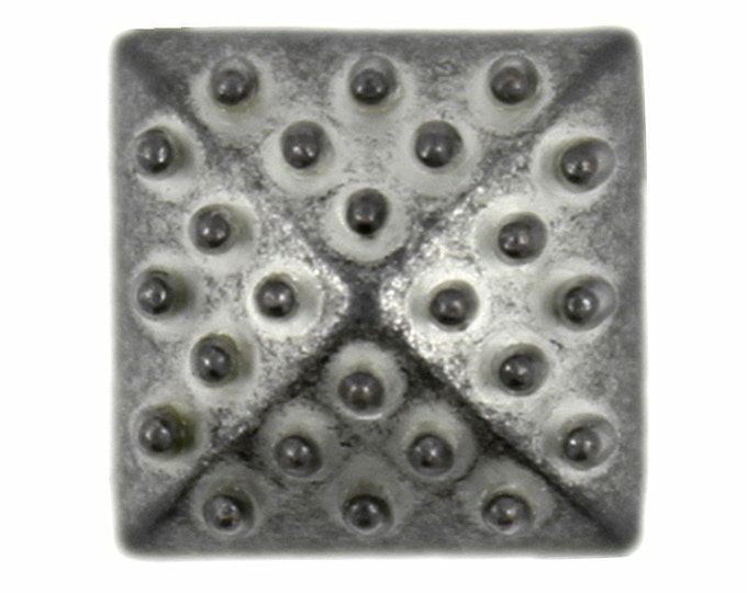 Metal Buttons - Square Cone Thorns Gunmetal White Metal Shank Buttons - 10mm - 3/8 inch - 6 pcs