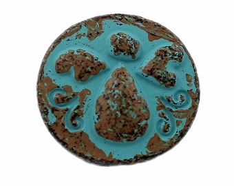 Angel Metal Buttons - Baby Angel Green Patina Metal Shank Buttons - 17mm - 11/16 inch - 3 pcs