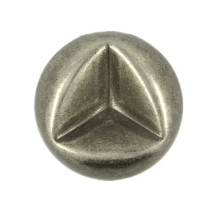 Metallknöpfe - Delta Trichter Mitte Metallschaft Buttons in Grau-Silber - 20mm - 3/4-Zoll - 6 Stück
