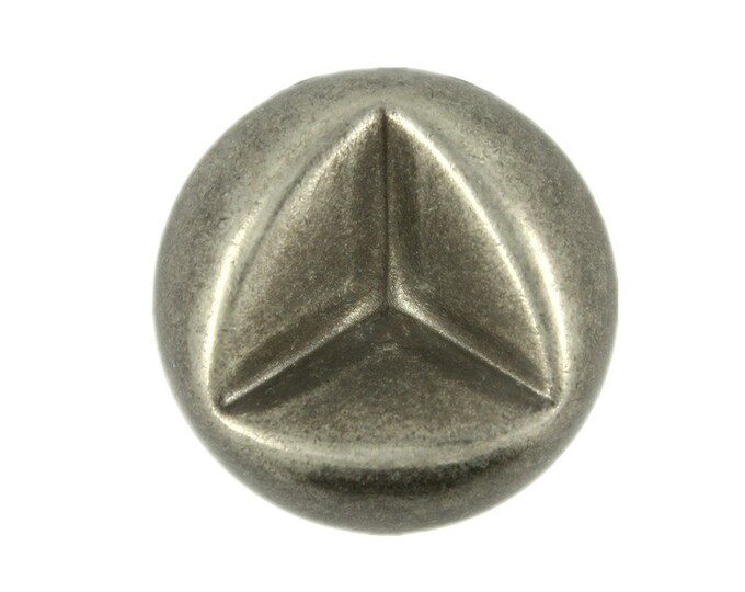 Metal Buttons - Delta Funnel Center Metal Shank Buttons in Gray Silver - 20mm - 3/4 inch - 6 pcs