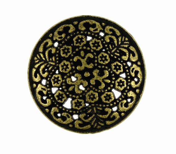 13mm Botones De Caña Floral Oro Antiguo Latón Antiguo O Gris