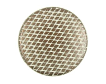 Metal Buttons - Beautiful Mesh Surface Copper White Metal Shank Buttons - 15mm - 5/8 inch - 6 pcs