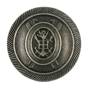 Metal Buttons - Hockey Emblem Metal Buttons - Gray Silver Color - 20mm - 13/16 inch - 6 pcs