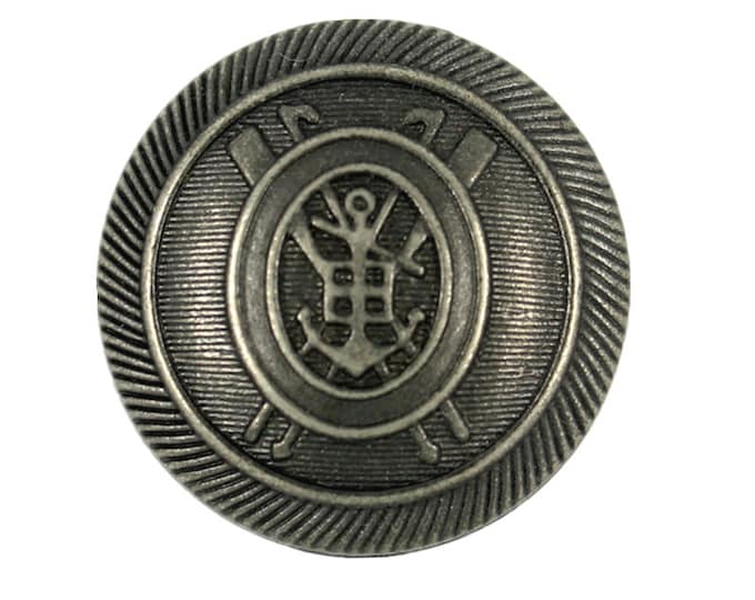 Metal Buttons - Hockey Emblem Metal Buttons - Gray Silver Color - 20mm - 13/16 inch - 6 pcs