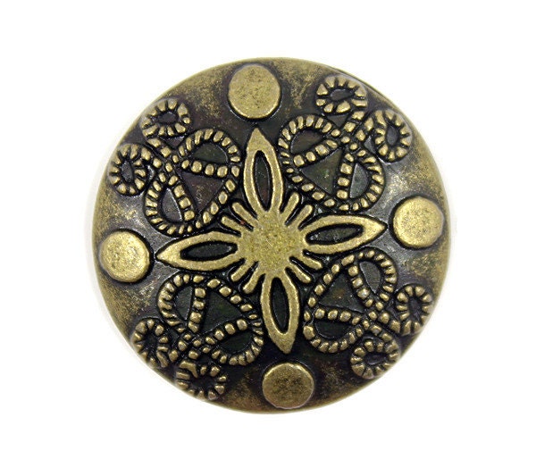 Metal Buttons Damascene Carvings Design Antique Brass Metal - Etsy