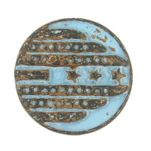 Metal Buttons – Pilots Emblem Medal Blue Patina Metal Shank Buttons - 20mm - 3/4 inch - 4 pcs