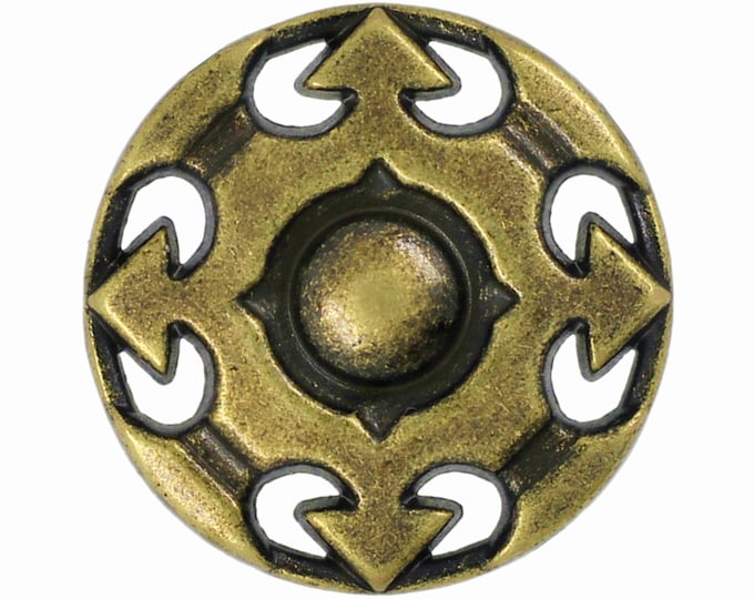 Compass Antique Brass Metal Buttons - 21mm - 13/16 inch - 6 pcs