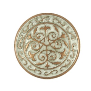 Boutons métalliques - Celtic Flower Copper Patina Metal Shank Buttons - 22mm - 7/8 inch - 6 pcs