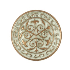 Metal Buttons - Celtic Flower Copper Patina Metal Shank Buttons - 22mm - 7/8 inch - 6 pcs