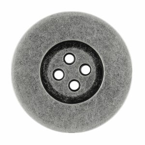 Large Antique Silver Metal Buttons - 33mm - 1 1/4 inch - 4 pcs