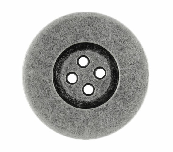 Large Antique Silver Metal Buttons 33mm 1 1 4 inch 4 pcs