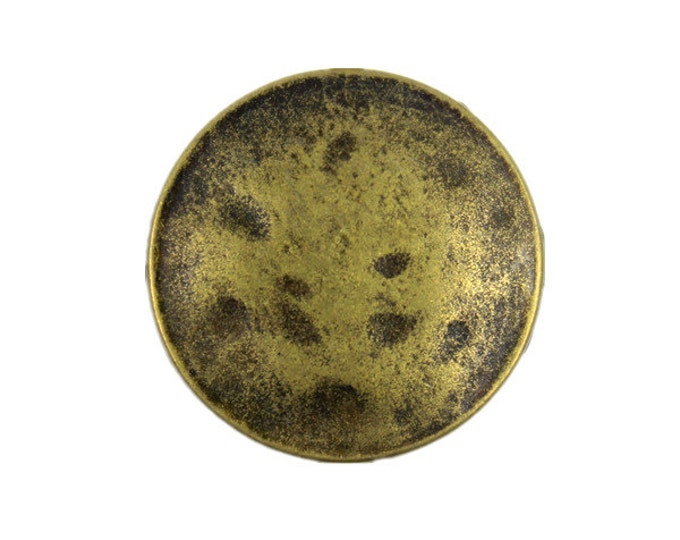 Metal Buttons - Antique Brass Metal Shank Buttons - 23mm - 7/8 inch - 6 pcs