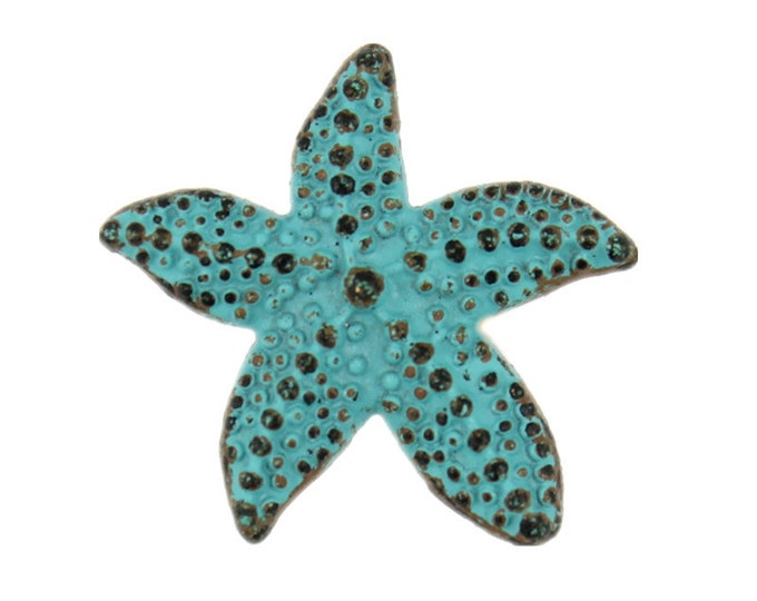 Seastar Metal Buttons - Seastar Green Patina Metal Shank Buttons - 19mm - 3/4 inch - 3 pcs