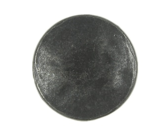 Metal Buttons - Black Gunmetal Metal Shank Buttons - 18mm - 11/16 inch - 6 pcs