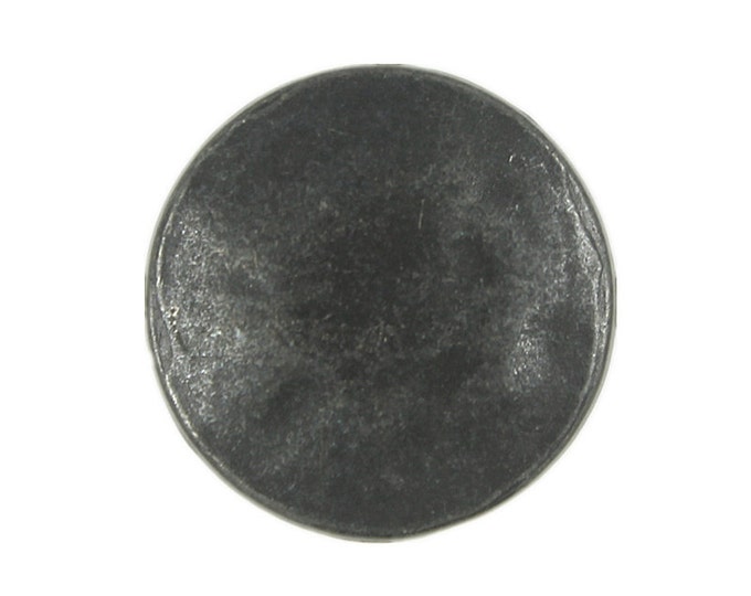 Metal Buttons - Black Gunmetal Metal Shank Buttons - 18mm - 11/16 inch - 6 pcs