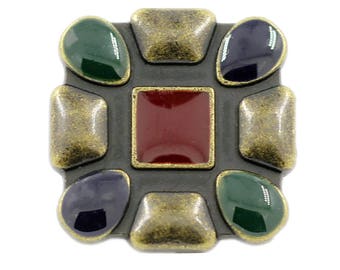 Metal Buttons -  Color Matrix Antique Brass Shank Metal Buttons - 23mm - 7/8 inch - 2 pcs