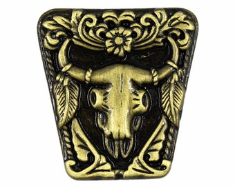 Yak Skull Concho Brass Metal Rivet Set - 33mm - 1 1/4 inch - 1 piece