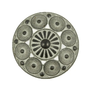 Metall-Knöpfe - Fancy Openwork konische Metall Schaft Buttons in Gunmetal White Color - 22mm 7/8 Zoll - 6 Stück