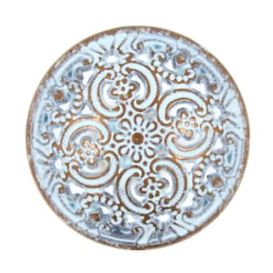 Metal Buttons - Blue Copper Openwork Flowery Engraving Metal Shank Buttons - 18mm - 11/16 inch - 6 pcs
