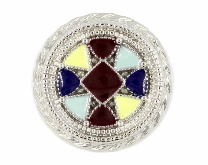 Metal Buttons - Color Lattice Gunmetal Color Shank Metal Buttons - 22mm - 7/8 inch - 4 pcs