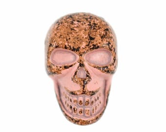 Skull Pink Patina Metal Shank Buttons - 16mm - 5/8 inch - 6 pcs