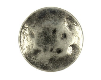 Metal Buttons - Gray Silver Metal Shank Buttons - 25mm - 1 inch - 6 pcs