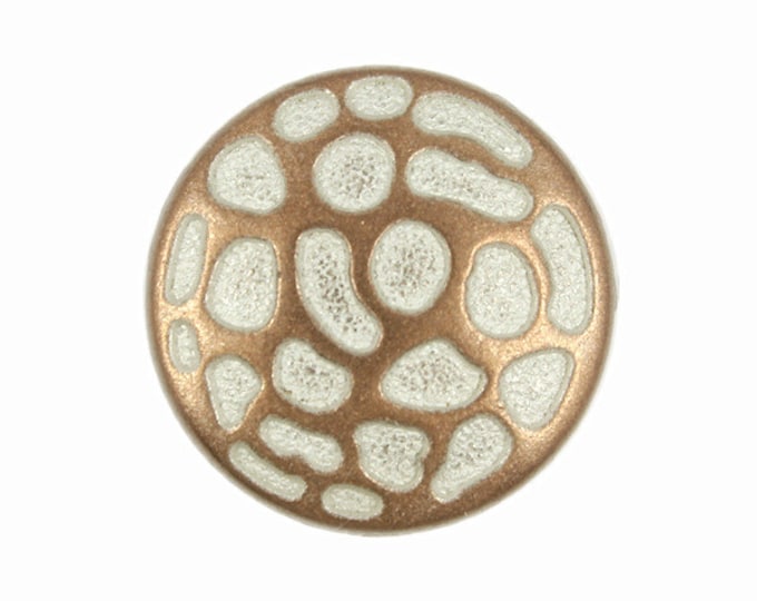 Metal Buttons - Dews Pattern Copper White Metal Shank Buttons - 20mm - 3/4 inch - 6 pcs